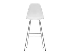 Barová židle Eames Plastic High, cotton white/chrome