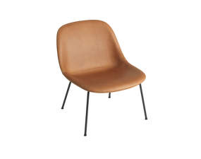 Křeslo Fiber Lounge Chair Tube Base, cognac leather / black