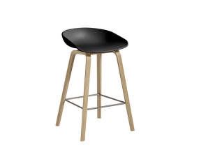 Barová stolička AAS 32 Low Lacquered Oak Veneer, chrome/black