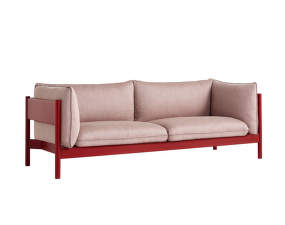 3-místná pohovka Arbour, wine red lacquered solid beech / Re-Wool 648
