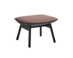 Ottoman Uchiwa, black lacquered solid oak, Olavi 12/Sierra SI1001