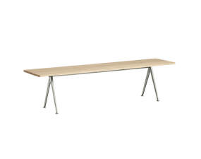 Lavice Pyramid Bench 12 190 cm, beige powder coated steel / matt lacquered solid oak