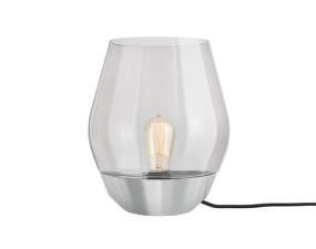 Ex-display stolní lampa Bowl Table Lamp. stainless steel / light smoked glass