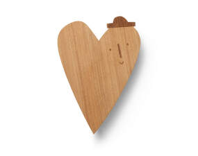Dětská lampička Heart, oiled oak