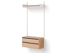 Policová sestava Wardrobe Shelf Cabinet w. Drawers 1, oak/white
