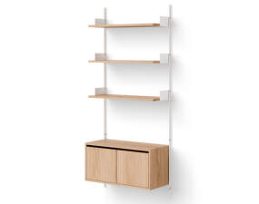 Policová sestava Wall Shelf 1900 Cabinet Low w. Doors, oak/white