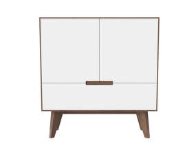 Komoda New Mood, white laminate/oiled walnut