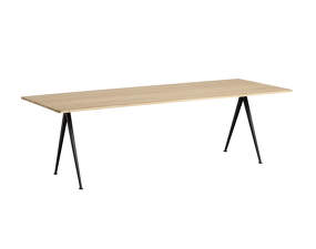 Jídelní stůl Pyramid Table 02, 250 x 85 x 74 cm, black powder coated steel / matt lacquered solid oak