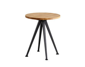Odkládací stolek Pyramid Coffee Table 51, Ø45,5 x 44 cm, black powder coated steel / oiled solid oak