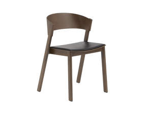 Židle Cover Side Chair, refine leather black / stained dark brown