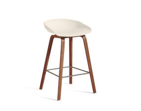Barová stolička AAS 32 Low Lacquered Walnut Veneer, cream white