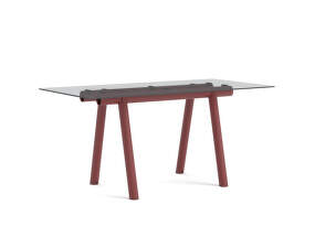 Stůl Boa 220x110x105 cm, barn red / clear glass