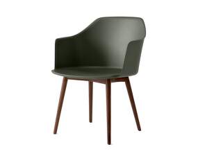 Židle Rely HW76 s područkami, walnut/bronze green