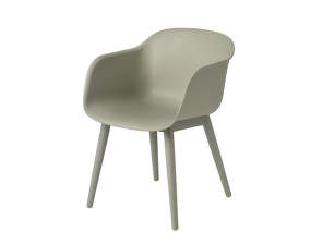 Židle Fiber Arm Chair, wood base, dusty green