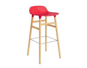Barová židle Form 75 cm, bright red/oak