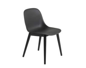Židle Fiber Side Chair Wood Base, black