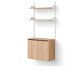 Policová sestava Wall Shelf 1900 Cabinet Tall w. Doors, oak/white