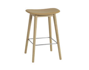 Barová stolička Fiber Stool 65cm Wood Base, ochre