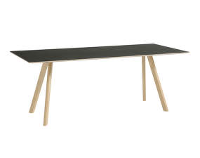 Stůl Copenhague CPH30, matt lacquered solid oak/black linoleum