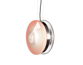 Závěsná lampa Orbital, pink/polished nickel