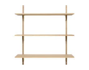 Police Sector Shelf L/L, natural oak/brass