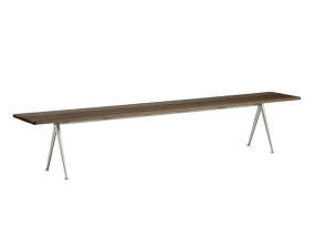 Lavice Pyramid Bench 12 250 cm, beige powder coated steel / smoked solid oak