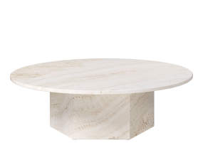 Stolek Epic Ø 110, white travertine