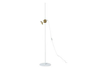 Stojací lampa Blend, traffic white/brass