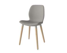 Jídelní židle Seed Wood Upholstered, white pigmented oak / Revi light grey
