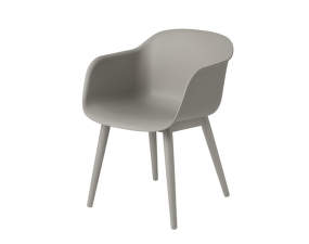 Židle Fiber Arm Chair, wood base, grey