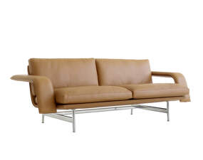 Dvoumístná pohovka Meantime AV30, cognac/polished aluminum