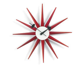 Hodiny Sunburst Clock, red