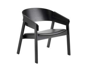 Křeslo Cover Lounge Chair, kůže, black/black