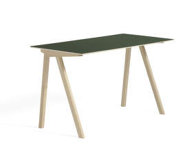 Stůl Copenhague CPH 90, lacquered solid oak/green linoleum