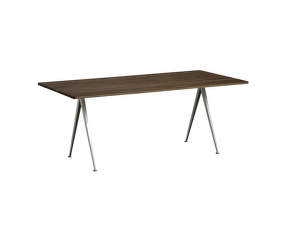 Jídelní stůl Pyramid Table 02, 190 x 85 x 74 cm, beige powder coated steel / smoked solid oak