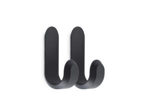 Věšáky Curve Mini Hooks – set 2 ks, matt black