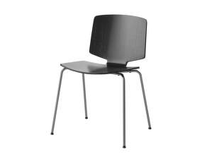 Jídelní židle Valby, chrome steel/black lacquered oak