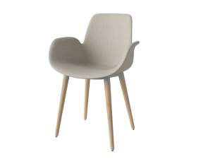 Jídelní židle Seed Wood Upholstered s područkami, white pigmented oak / London ivory