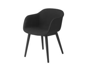 Židle Fiber Arm Chair, wood base, black