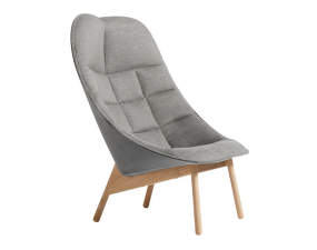 Křeslo Uchiwa Quilt, lacquered solid oak, Roden 05/Lola warm grey