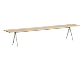 Lavice Pyramid Bench 12 250 cm, beige powder coated steel / matt lacquered solid oak