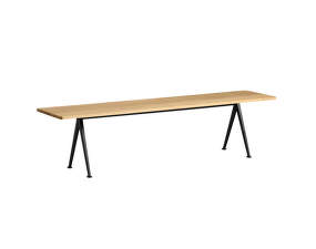 Lavice Pyramid Bench 12 190 cm, black powder coated steel / clear lacquered solid oak