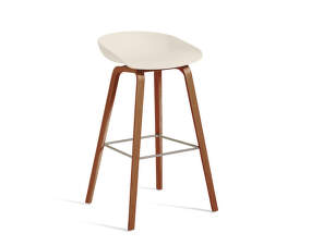 Barová stolička AAS 32 High Lacquered Walnut Veneer, cream white