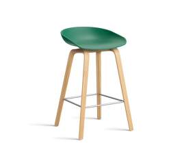 Barová stolička AAS 32 Low Lacquered Oak Veneer, teal green