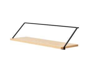 Police Rail Shelf, black steel / natural oak