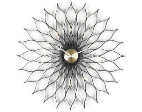 Hodiny Sunflower, black ash/brass