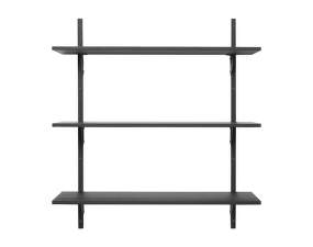 Police Sector Shelf L/L, dark stained ash/black brass