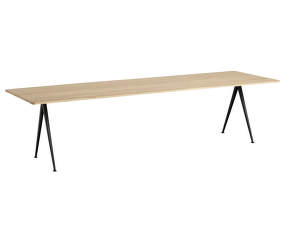 Jídelní stůl Pyramid Table 02, 300 x 85 x 74 cm, black powder coated steel / matt lacquered solid oak