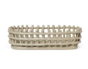 Košík Ceramic Basket Oval, cashmere
