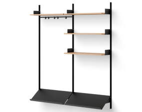 Policová sestava Wardrobe Shelf 3, oak/black